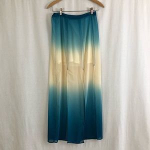Ombre Maxi Skirt With Slits